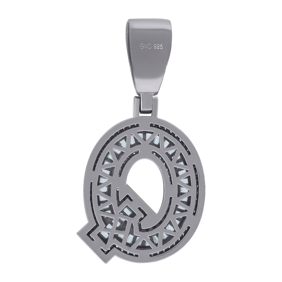 925 Sterling Silver Initial Letter "Q" Pendant