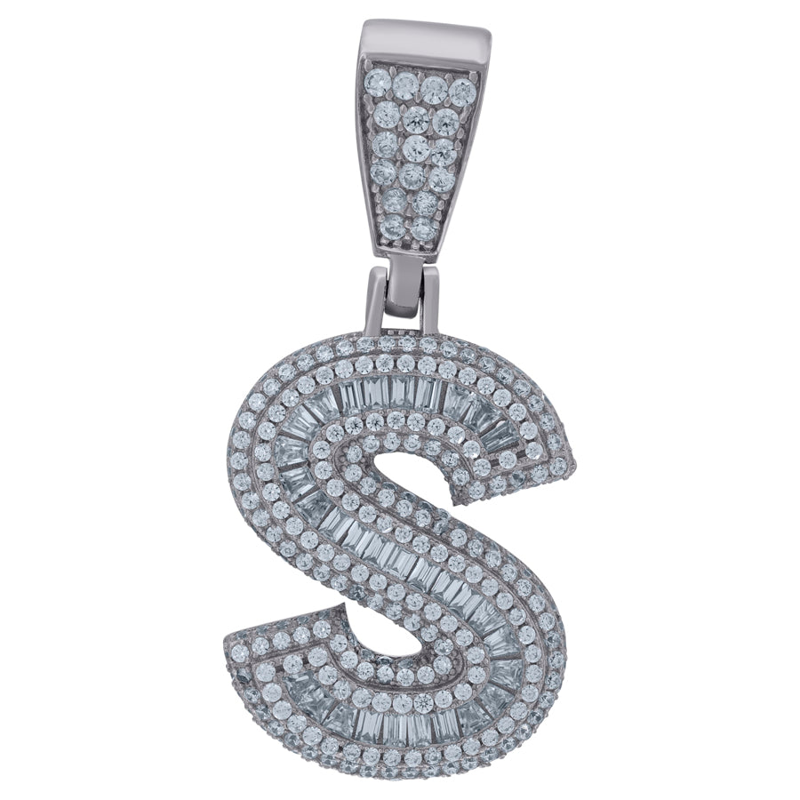925 Sterling Silver Initial Letter "S" Pendant