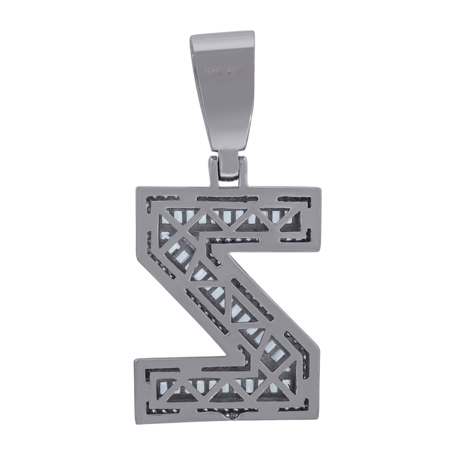 925 Sterling Silver Initial Letter "Z" Pendant
