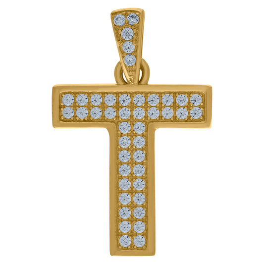 10Kt-Gold Pendant "T"