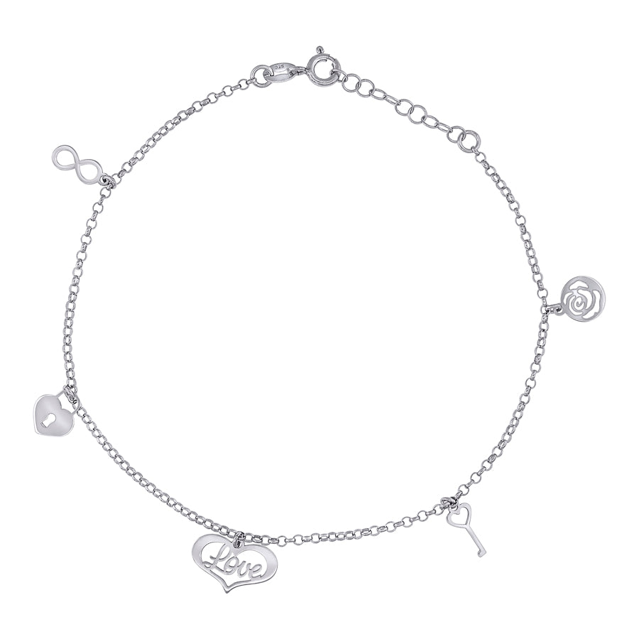 925 Sterling Silver Anklet 9"+1"