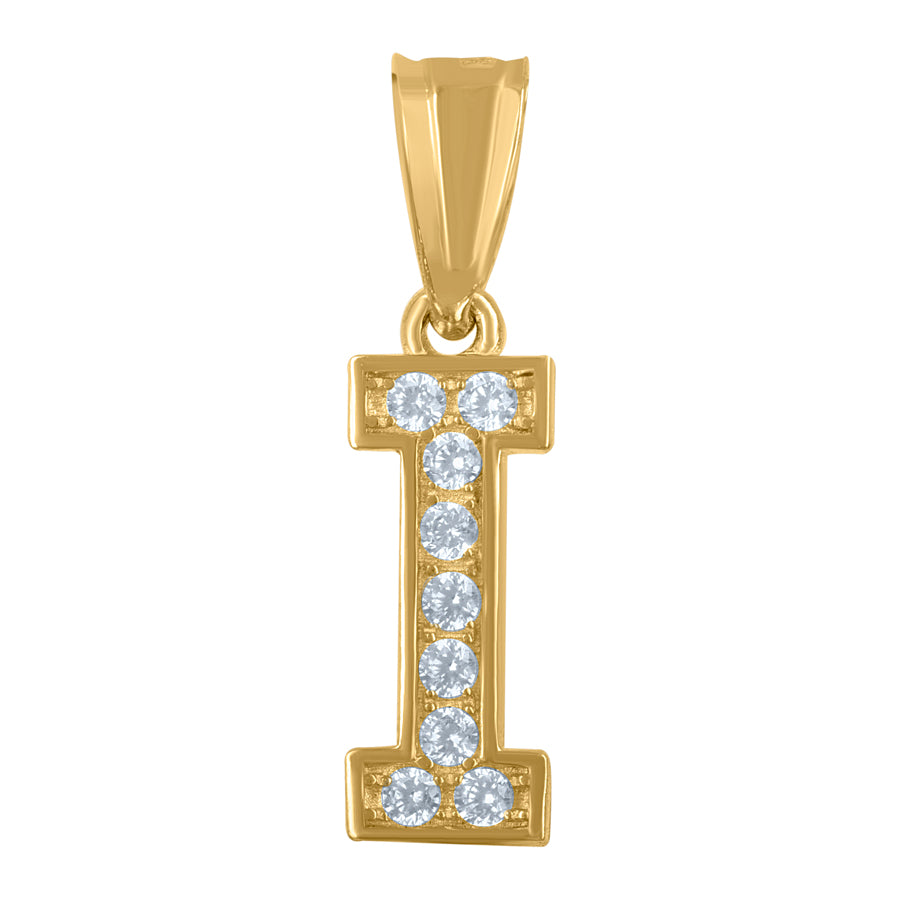 10Kt Gold Initial "I" Letter Pendant