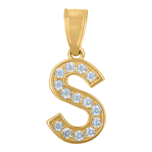 10Kt Gold Initial "S" Letter Pendant