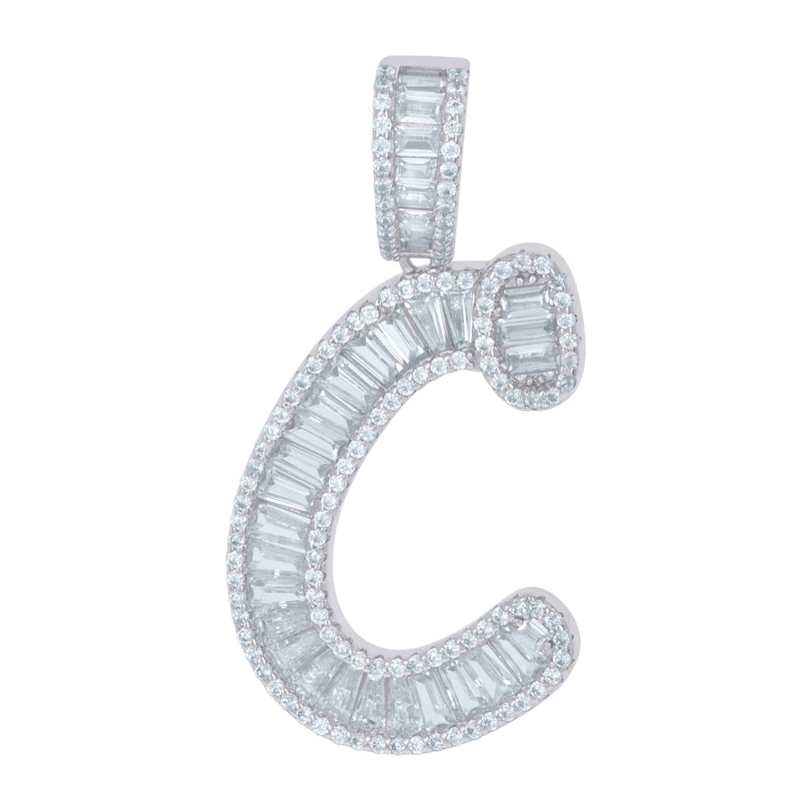 925 Sterling Silver Initial Pendant "C"