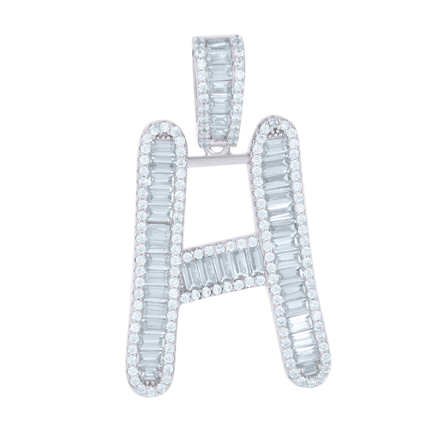 925 Sterling Silver Initial Pendant "H"