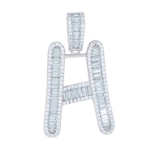 925 Sterling Silver Initial Pendant "H"
