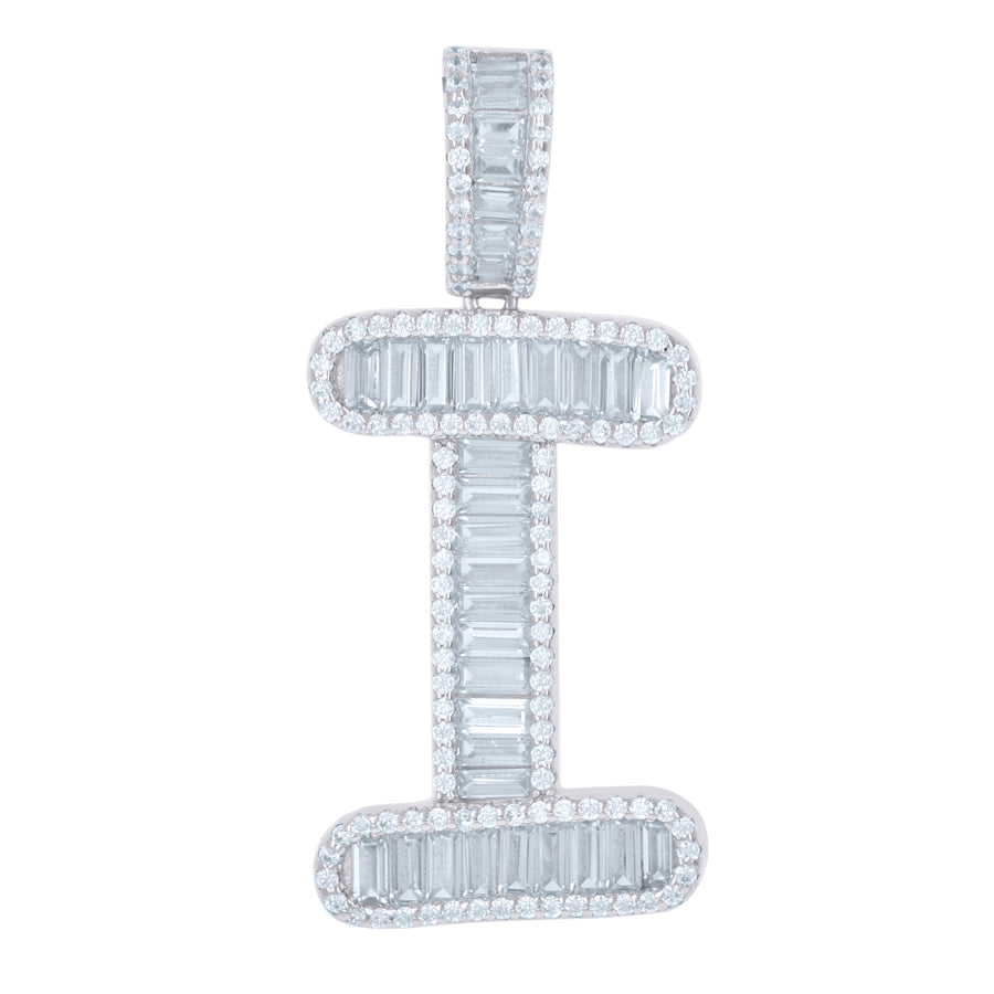 925 Sterling Silver Initial Pendant "I"