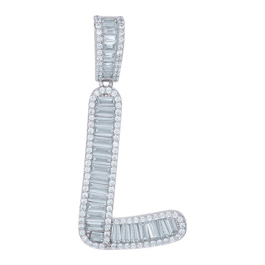 925 Sterling Silver Initial Pendant "L"
