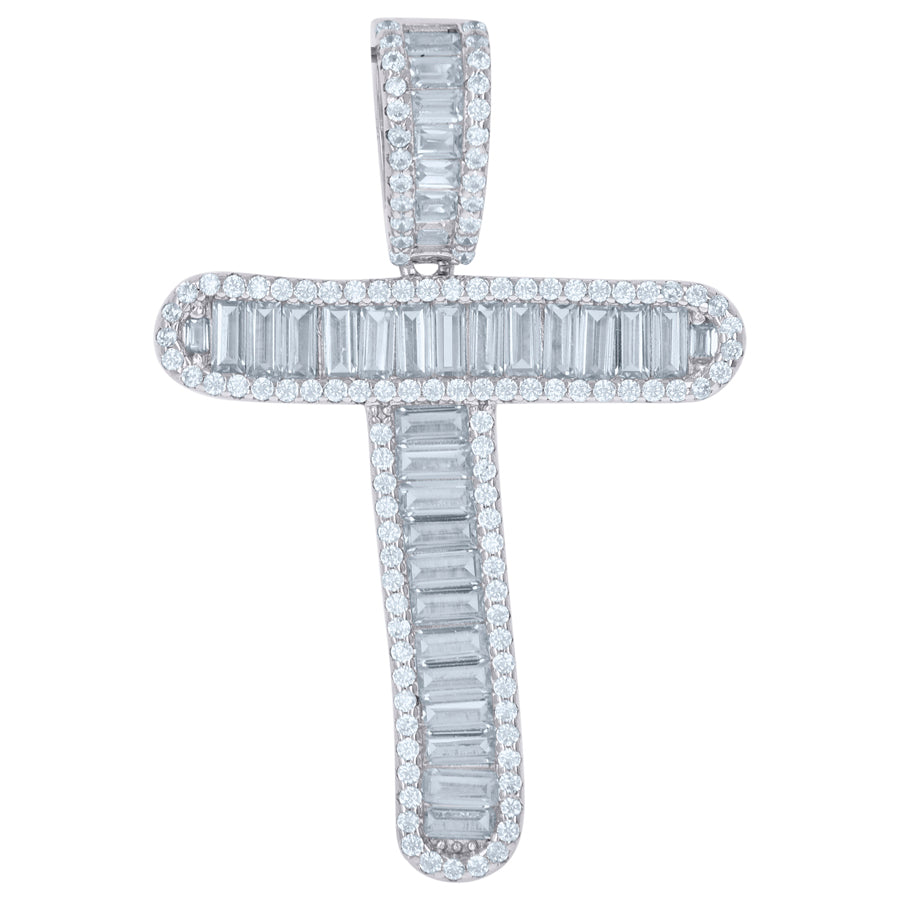 925 Sterling Silver Initial Pendant "T"