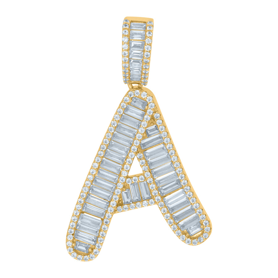 925 Sterling Silver Initial Pendant "A"