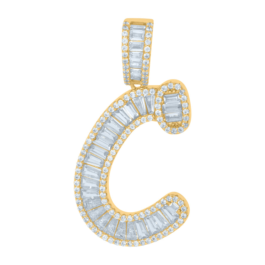 925 Sterling Silver Initial Pendant "C"