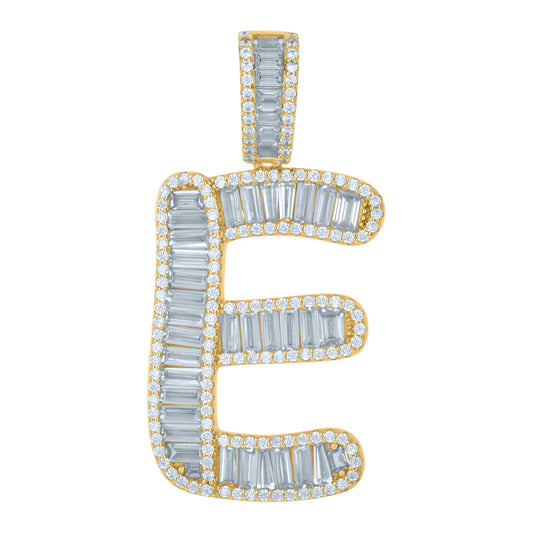 925 Sterling Silver Initial Pendant "E"
