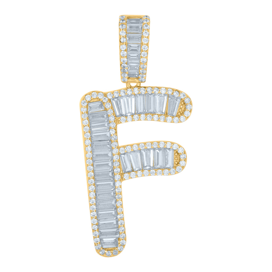 925 Sterling Silver Initial Pendant "F"