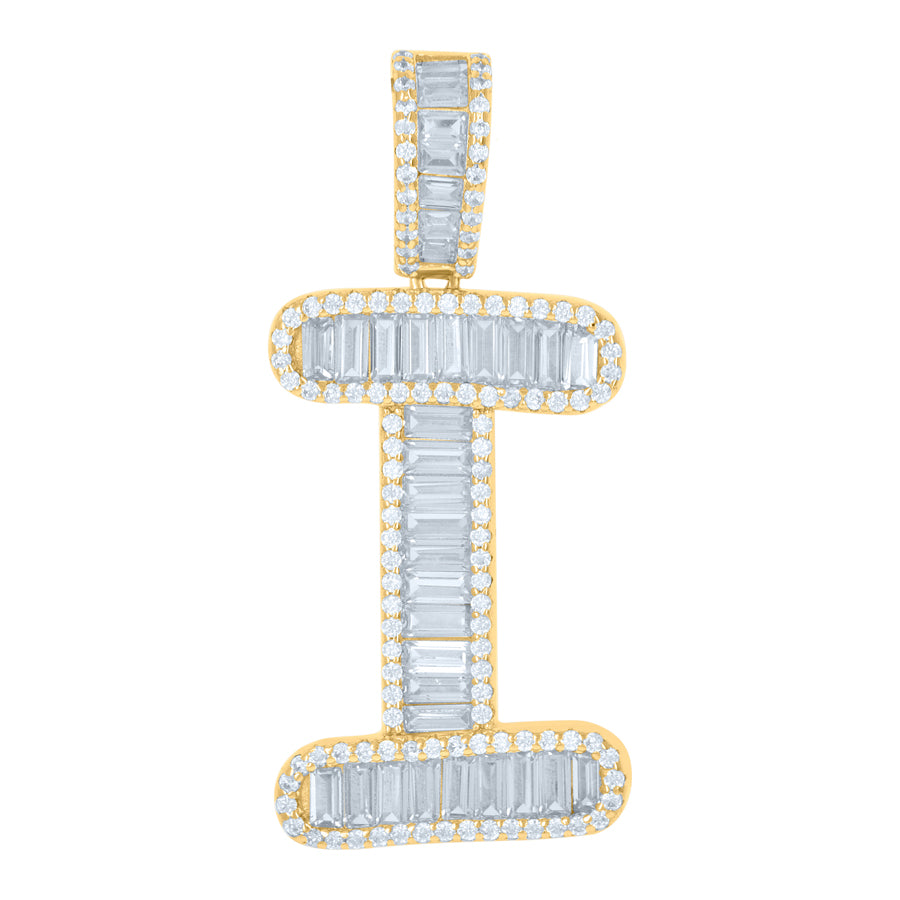 925 Sterling Silver Initial Pendant "I"