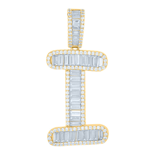925 Sterling Silver Initial Pendant "I"