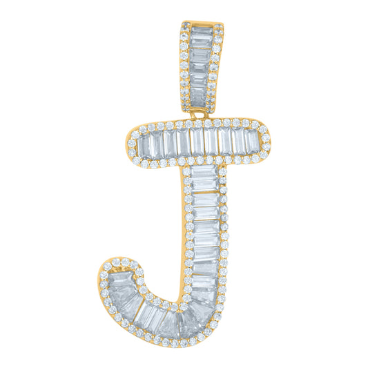 925 Sterling Silver Initial Pendant "J"