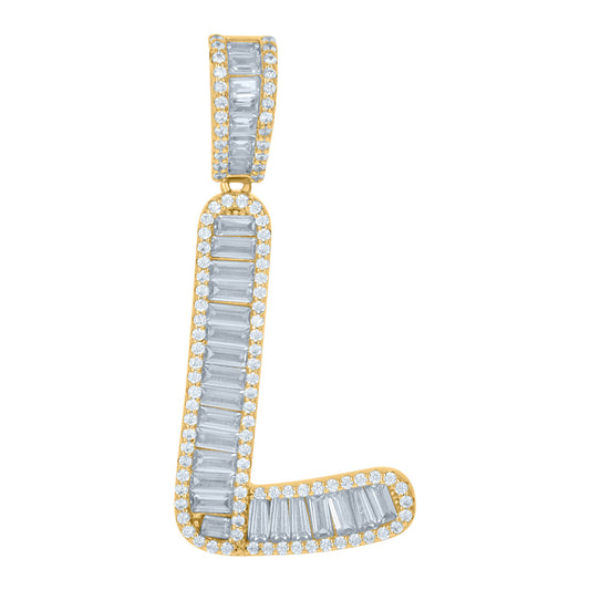 925 Sterling Silver Initial Pendant "L"