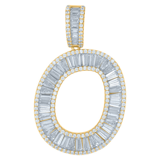 925 Sterling Silver Initial Pendant "O"
