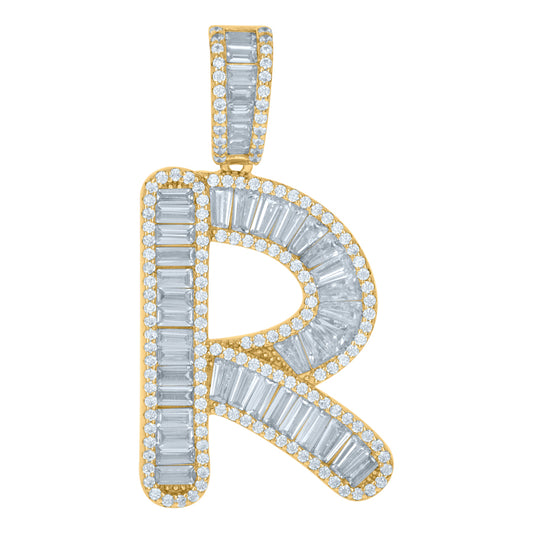 925 Sterling Silver Initial Pendant "R"