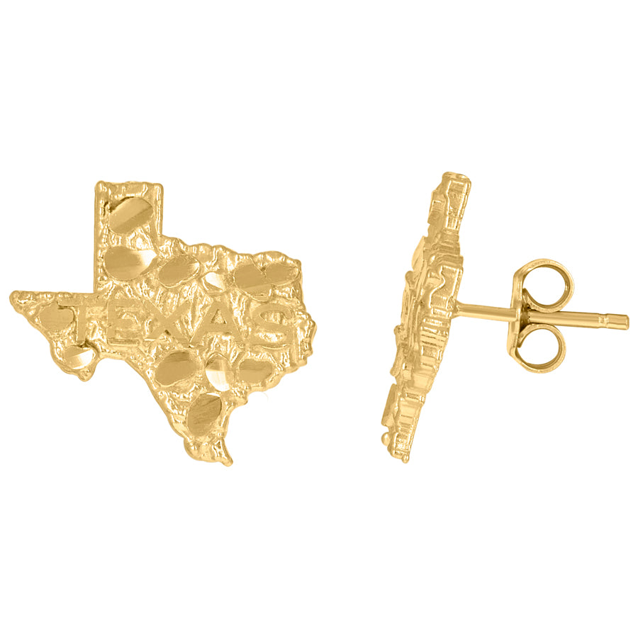 10Kt Gold Texas Nugget Earrings
