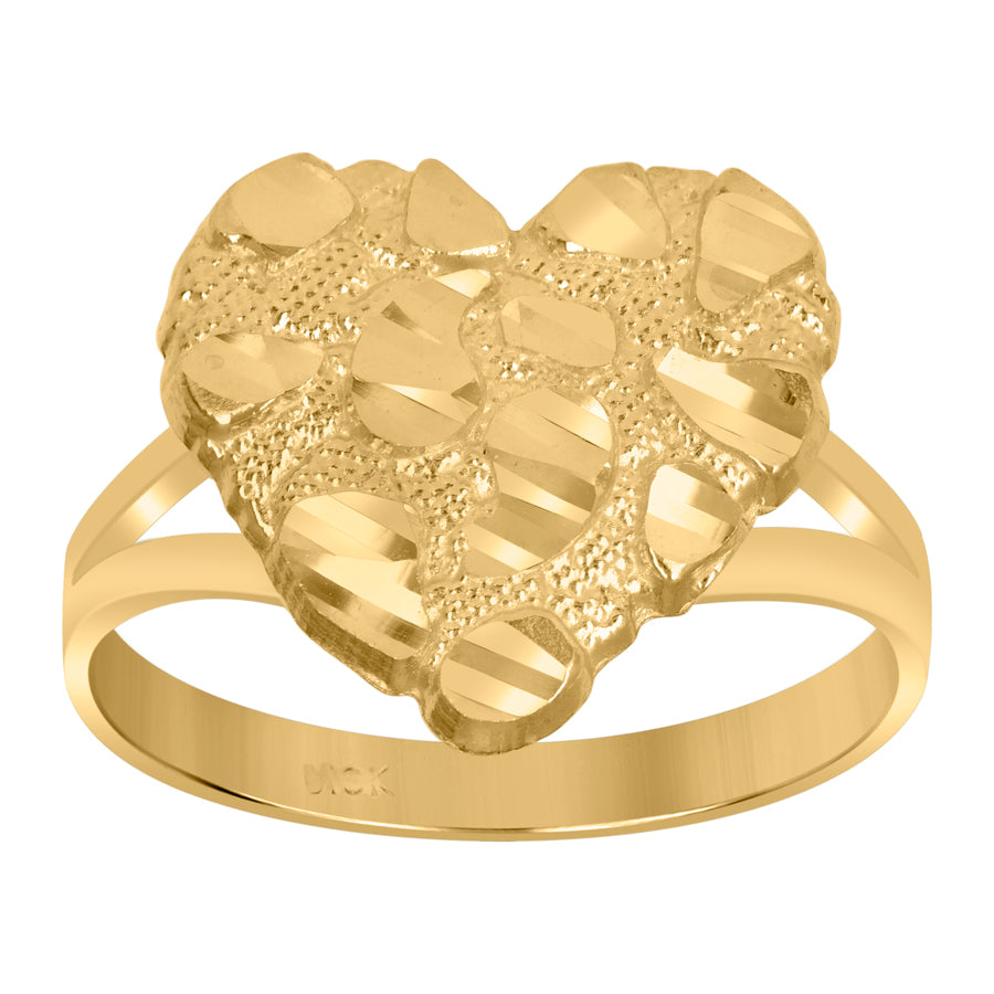 10Kt Gold Heart Nugget Ring