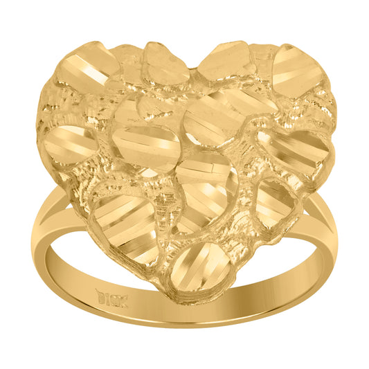 10Kt Gold Heart Nugget Ring