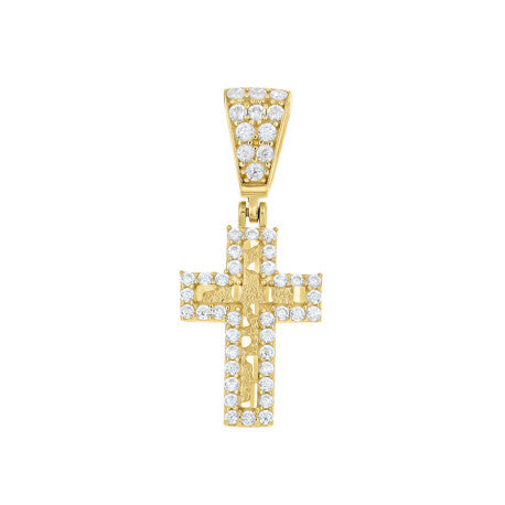 10K Gold Cz Nugget Pendant