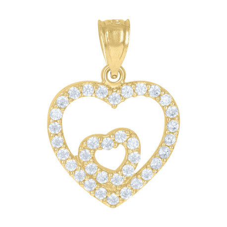 10Kt Gold Cz Pendant