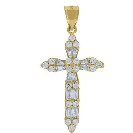 10Kt Cz-Cross Charm