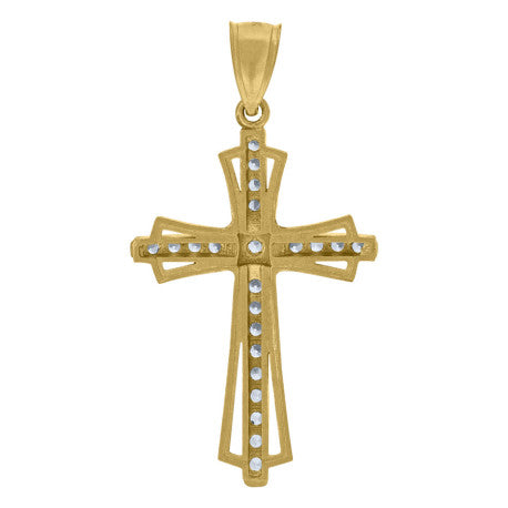 10Kt Cz Cross Charm