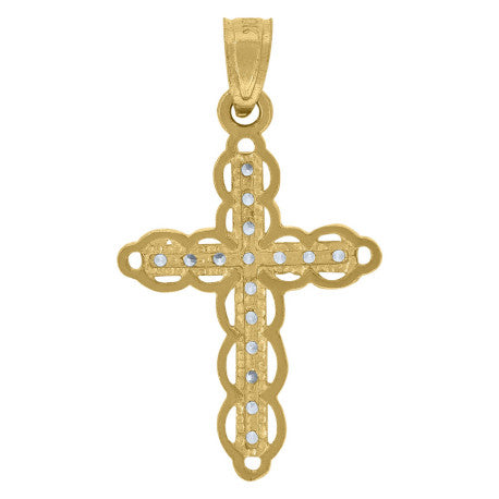 10Kt Cz-Cross Charm