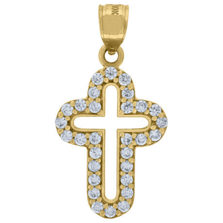 10Kt Cz-Cross Charm