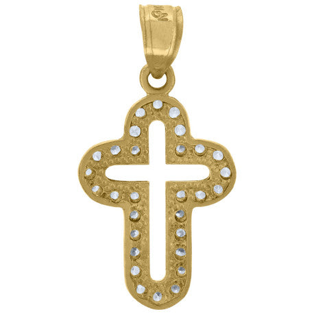 10Kt Cz-Cross Charm