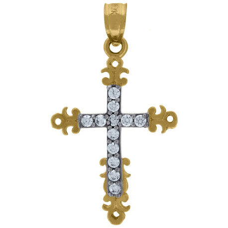 10Kt Cz-Cross Charm