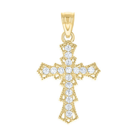 10Kt Cz-Cross Charm