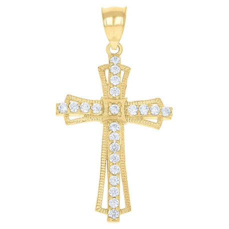 10Kt Cz Cross Charm
