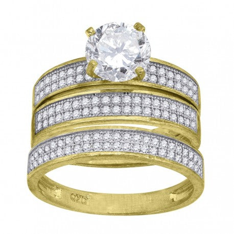 10Kt Cz Trio Ring