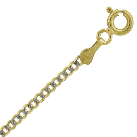 10kt Gold 060 Pave Cuban Chain-050