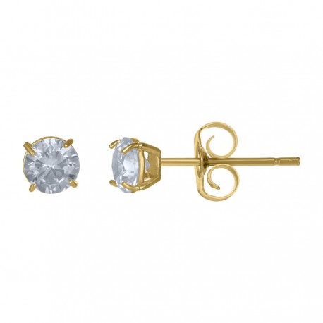 10Kt Gold 4Mm Cz Earrings
