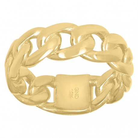 10Kt Gold 8mm Cuban Ring