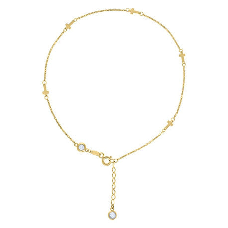 10Kt Gold Anklet 10" (9"+1")