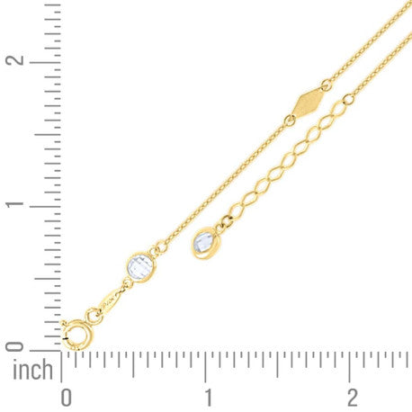 10Kt Gold Anklet 10" (9"+1")