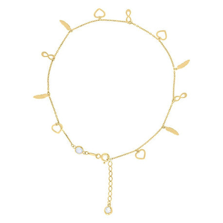 10Kt Gold Anklet 10" (9"+1")