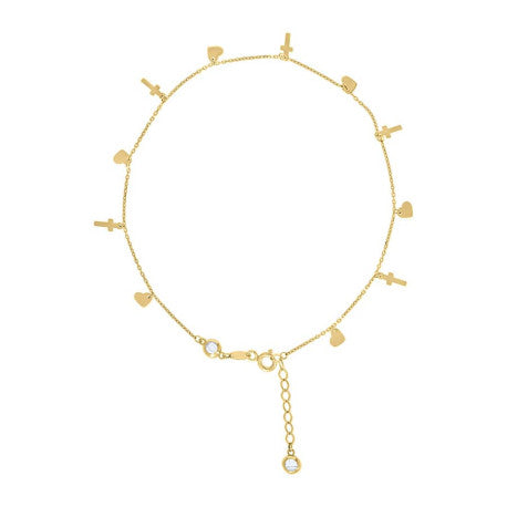 10Kt Gold Anklet 10" (9"+1")