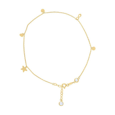 10Kt Gold Anklet 10" (9"+1")