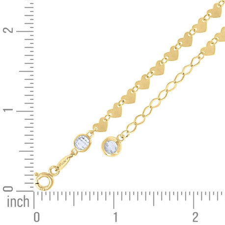 10Kt Gold Anklet 10" (9"+1")