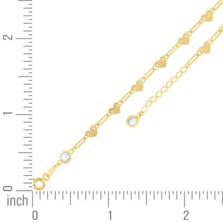 10Kt Gold Anklet 10" (9"+1")