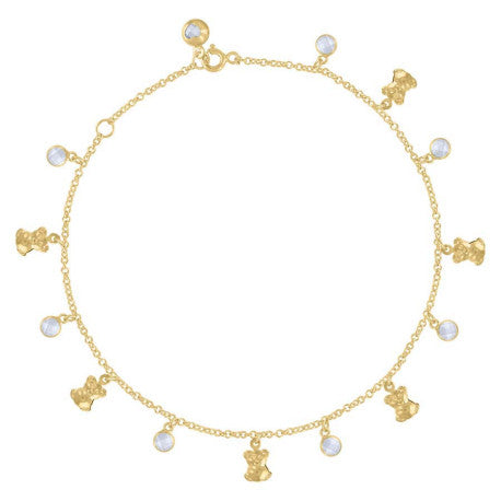 10Kt Gold Anklet 10"
