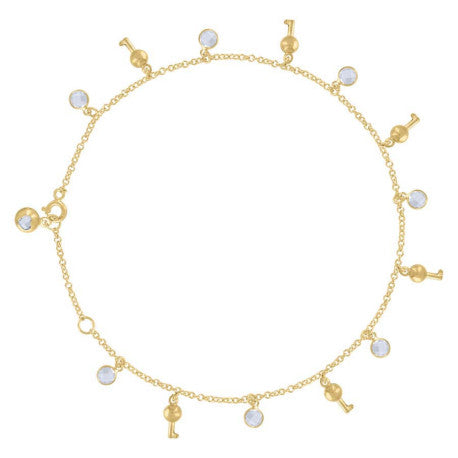 10Kt Gold Anklet 10"