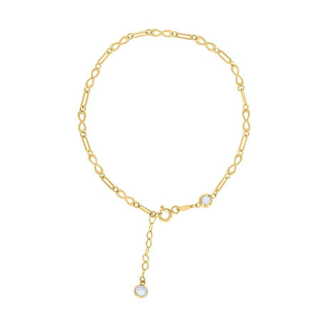 10Kt Gold Bracelet 8" (7"+1")